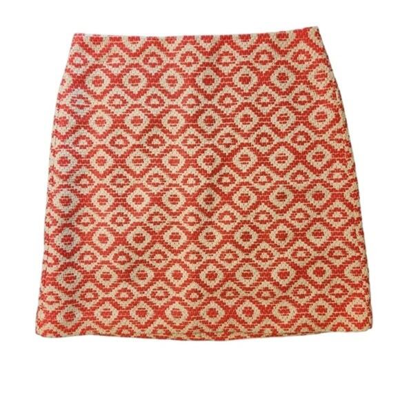 NWOT  Loft Geo Jacquard Metallic Shift Skirt 10L Long - Picture 2 of 7